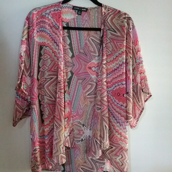 Circles and Cycles Tops - Sheer Open Front Blouse